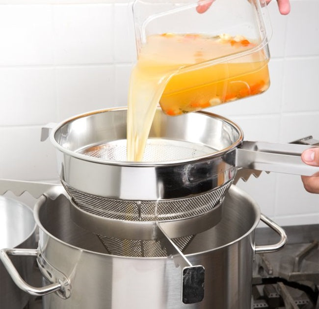 Vollrath 47167 Stainless Steel Fine Mesh China Cap Strainer with 9-3/4" dia. X 10" Deep Bowl and 10-1/4" Loop Handle - 6/Case