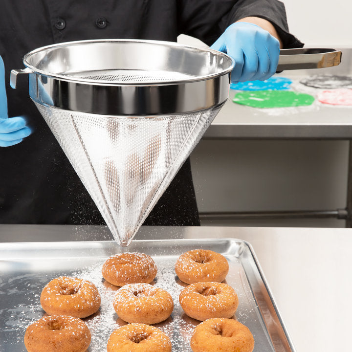 Vollrath 47168 Stainless Steel Fine Mesh China Cap Strainer with 12" dia. X 12" Deep Bowl and 10" Loop Handle - 6/Case