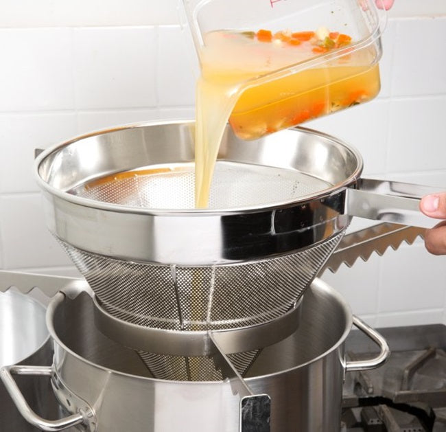 Vollrath 47168 Stainless Steel Fine Mesh China Cap Strainer with 12" dia. X 12" Deep Bowl and 10" Loop Handle - 6/Case