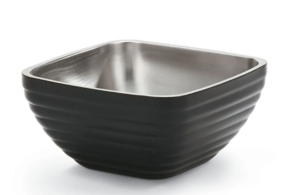 Vollrath 4763260 1 4/5 qt Square Insulated Bowl - Stainless, Black - 12ea/Case
