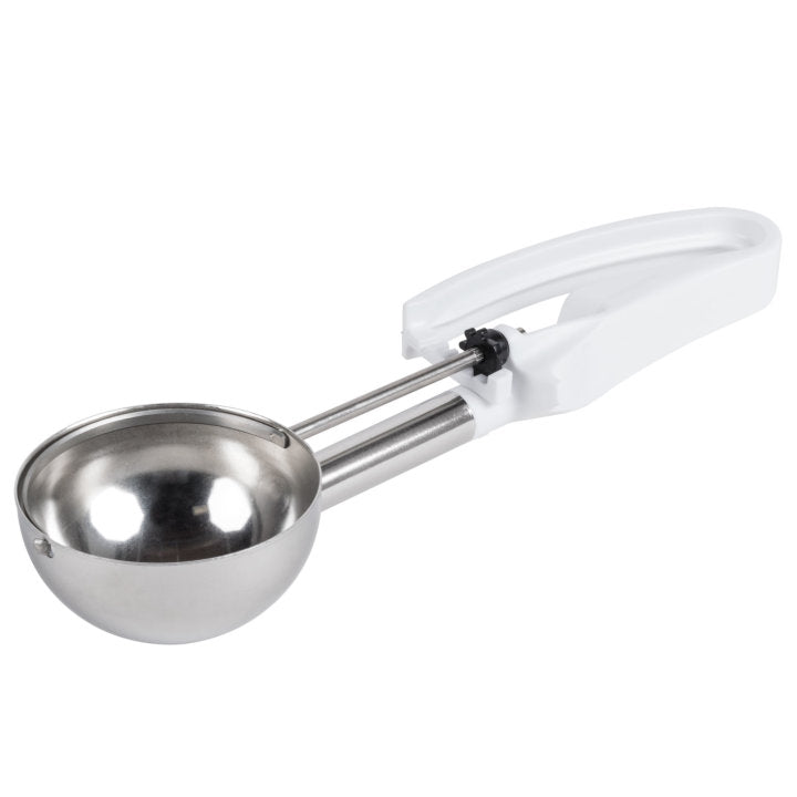 Vollrath 47370 Jacob's Pride Extended Length Disher with White Squeeze Handle 4.7 oz. - Size 6 - 12/Case