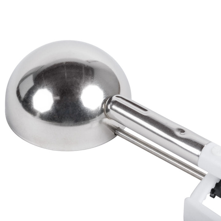 Vollrath 47370 Jacob's Pride Extended Length Disher with White Squeeze Handle 4.7 oz. - Size 6 - 12/Case