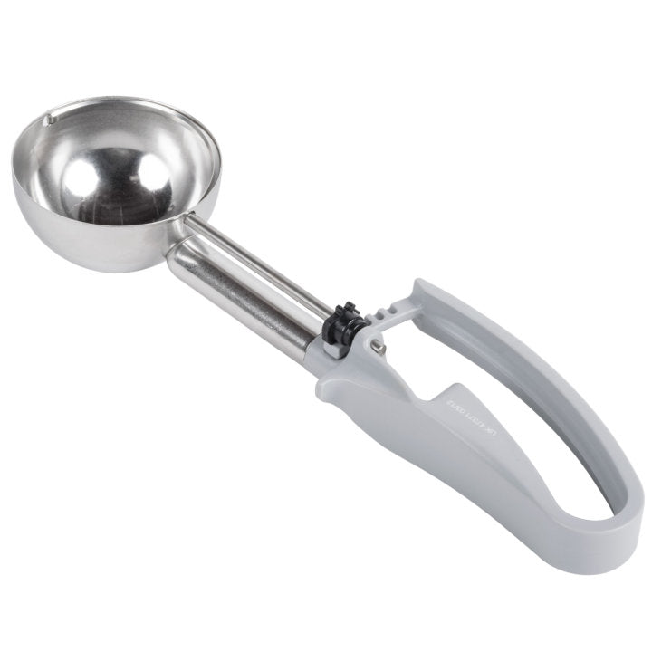 Vollrath 47371 Jacob's Pride Extended Length Disher with Gray Squeeze Handle 3.7 oz. - Size 8 - 12/Case