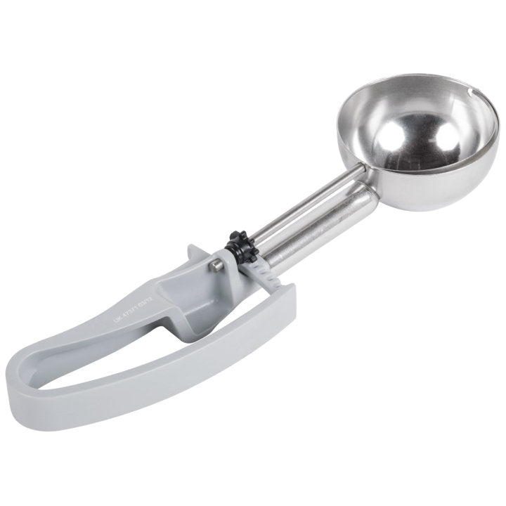 Vollrath 47371 Jacob's Pride Extended Length Disher with Gray Squeeze Handle 3.7 oz. - Size 8 - 12/Case