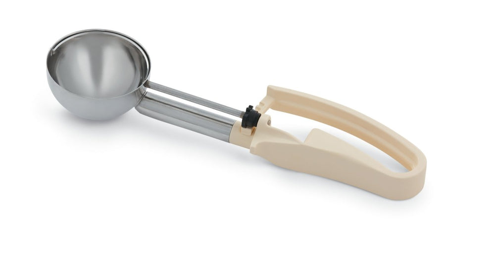 Vollrath 47372 Jacob's Pride Extended Length Disher with Ivory Squeeze Handle 3.2 oz. - Size 10 - 12/Case