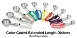Vollrath 47372 Jacob's Pride Extended Length Disher with Ivory Squeeze Handle 3.2 oz. - Size 10 - 12/Case
