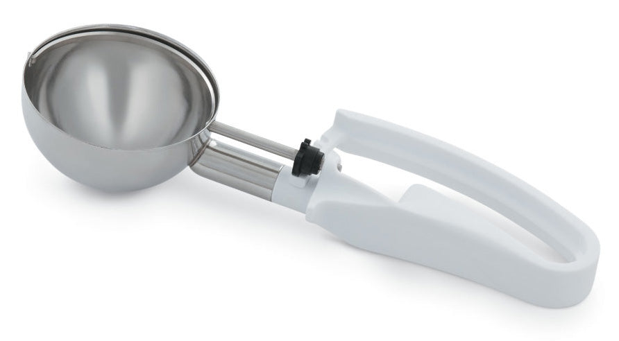 Vollrath 47390 Jacob's Pride Standard Length Disher with White Squeeze Handle 4.7 oz. - Size 6