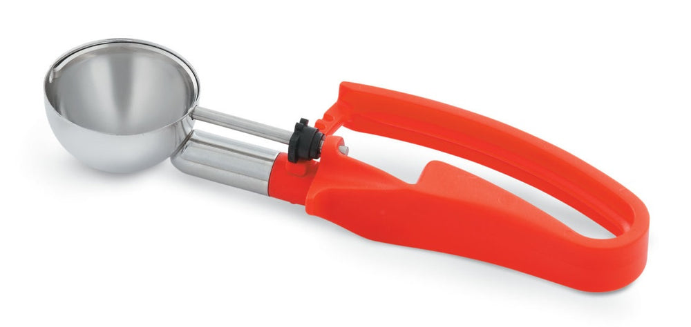 Vollrath 47397 Jacob's Pride Standard Length Disher with Red Squeeze Handle 1.52 oz. - Size 24 - 12/Case