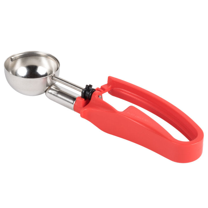 Vollrath 47397 Jacob's Pride Standard Length Disher with Red Squeeze Handle 1.52 oz. - Size 24 - 12/Case