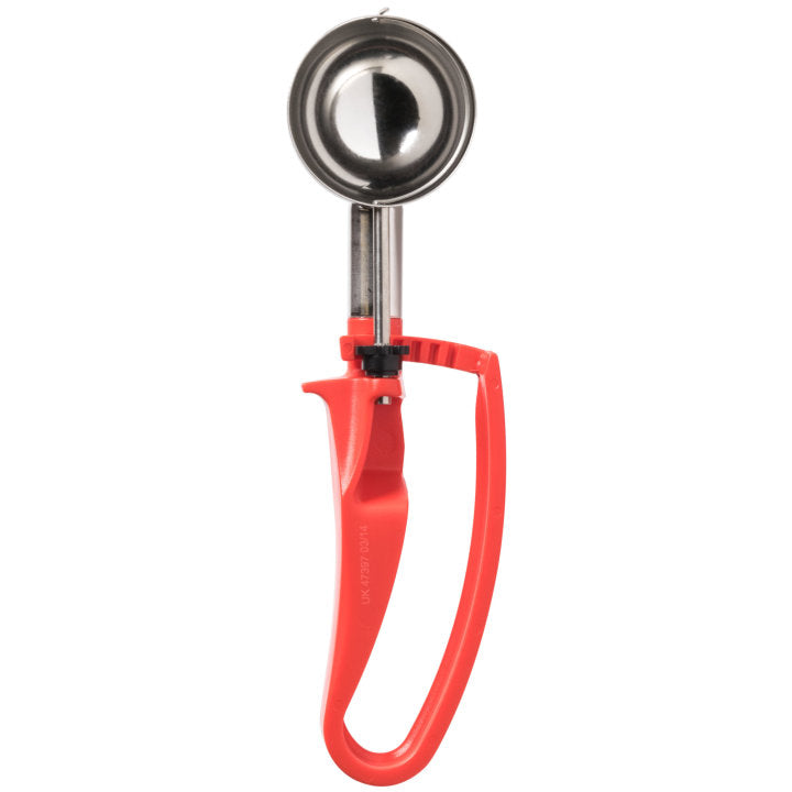 Vollrath 47397 Jacob's Pride Standard Length Disher with Red Squeeze Handle 1.52 oz. - Size 24 - 12/Case