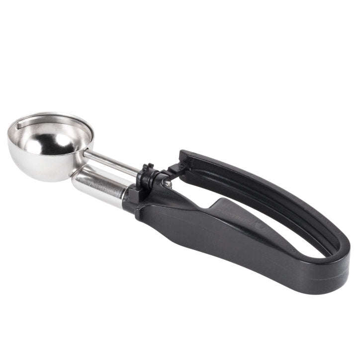 Vollrath 47398 Jacob's Pride Standard Length Disher with Black Squeeze Handle 1.13 oz. - Size 30