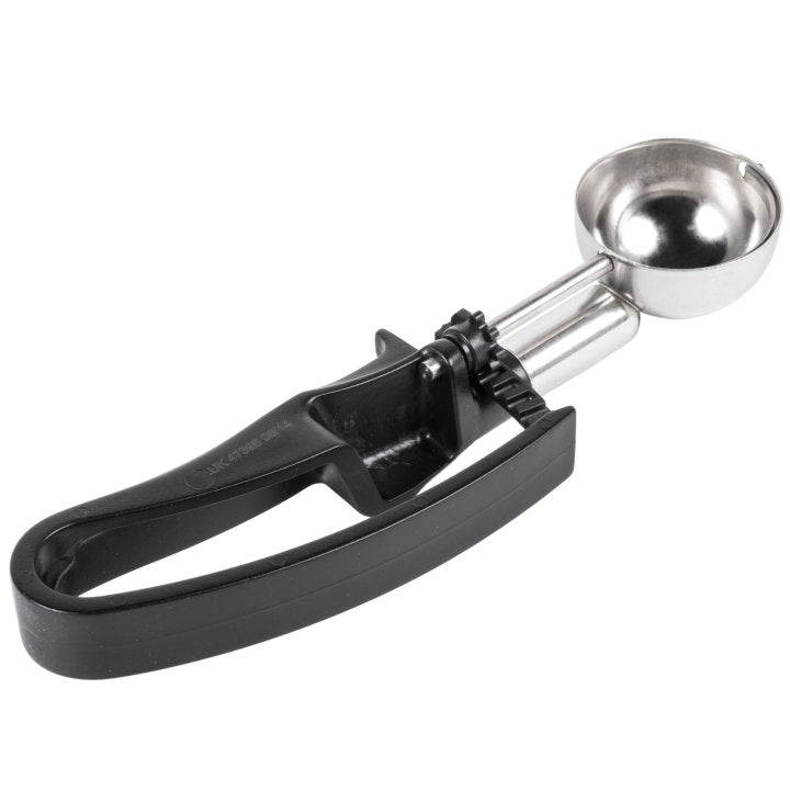 Vollrath 47398 Jacob's Pride Standard Length Disher with Black Squeeze Handle 1.13 oz. - Size 30