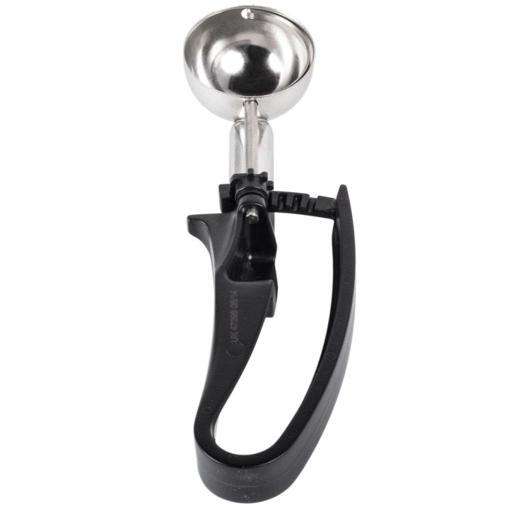 Vollrath 47398 Jacob's Pride Standard Length Disher with Black Squeeze Handle 1.13 oz. - Size 30