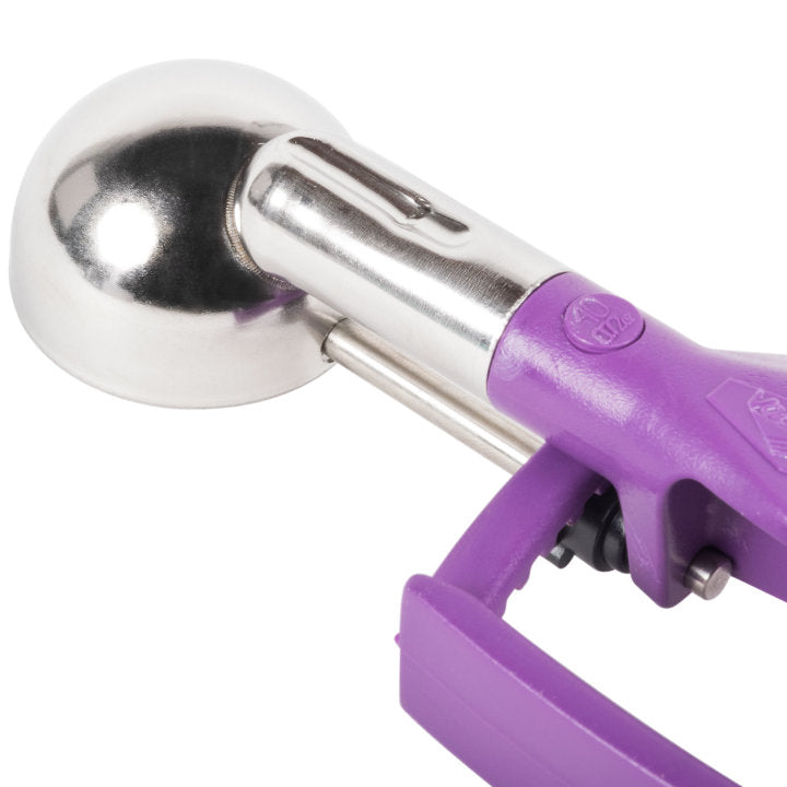 Vollrath 47400 Jacob's Pride Standard Length Disher with Purple Squeeze Handle 0.72 oz. - Size 40
