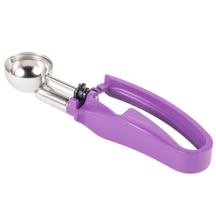 Vollrath 47400 Jacob's Pride Standard Length Disher with Purple Squeeze Handle 0.72 oz. - Size 40
