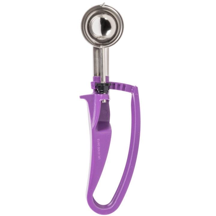 Vollrath 47400 Jacob's Pride Standard Length Disher with Purple Squeeze Handle 0.72 oz. - Size 40