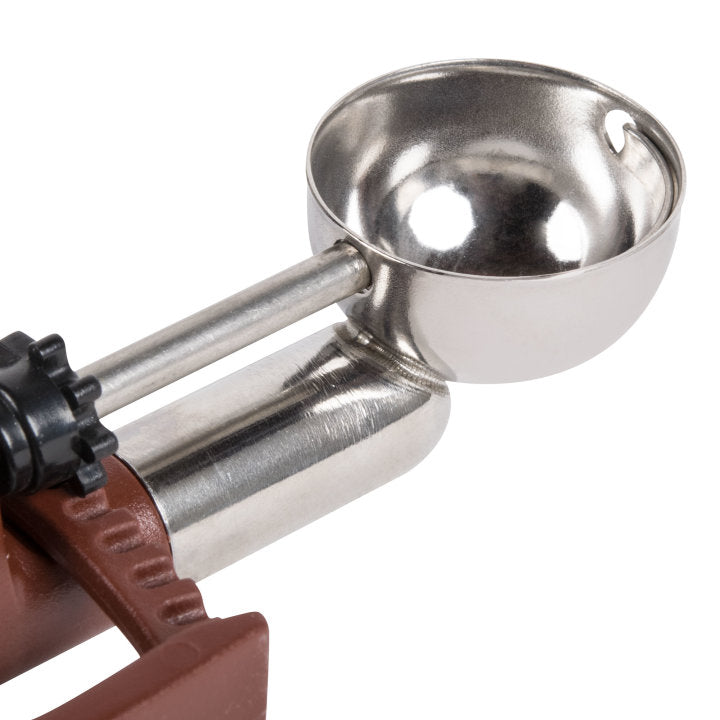 Vollrath 47403 Jacob's Pride Standard Length Disher with Plum Squeeze Handle 0.47 oz. - Size 70 - 12/Case