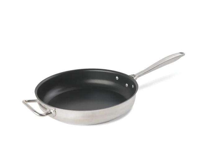 Vollrath 47758 Intrigue Non-Stick Steel Fry Pan with Hollow Metal Handle 12-1/2" - Induction Ready
