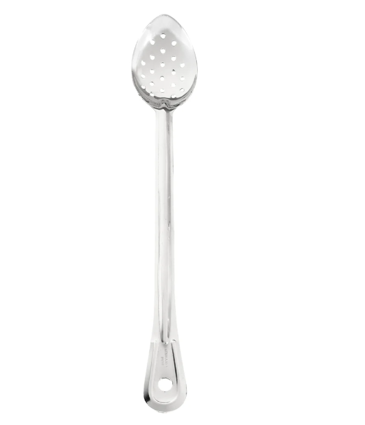 Browne 4783P Serving Spoon, 18 in, Perforated, Extra Long Handle, Stainless Steel