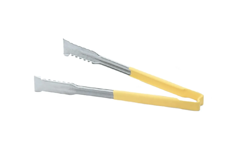 Vollrath 4790950 9 1/2"L Stainless Steel Utility Tongs - Yellow- 12ea/Case