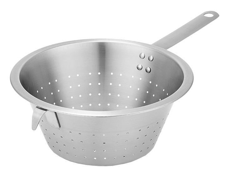 Vollrath 47960 Stainless Steel Spaghetti Strainer / Cooker with 8-1/2" Perforated Bowl, Hook and Straight Handle 3 qt., 11 oz. - 6/Case
