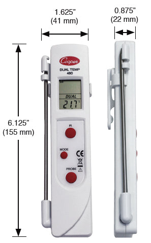 Cooper-Atkins 480-0-8 Dual Temp Infrared & Probe Thermometer -(27 to 428 Degrees F)