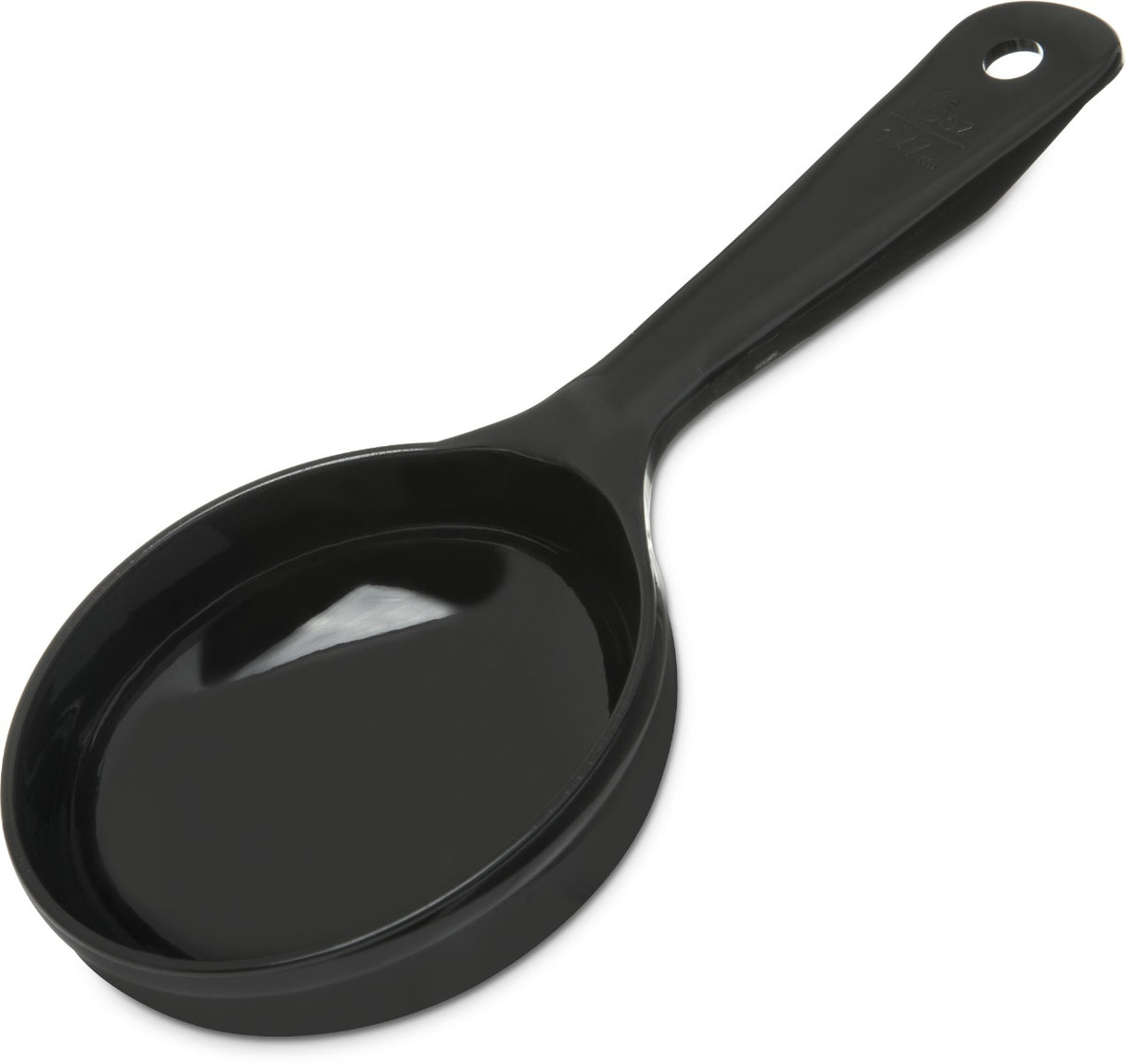 Carlisle 493003 Soild Portion Spoon 6 oz. Plastic Black Handle , 12ea/cs
