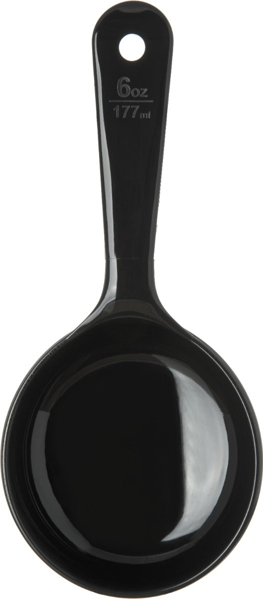 Carlisle 493003 Soild Portion Spoon 6 oz. Plastic Black Handle , 12ea/cs