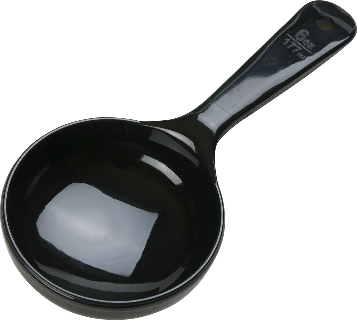 Carlisle 493003 Soild Portion Spoon 6 oz. Plastic Black Handle , 12ea/cs