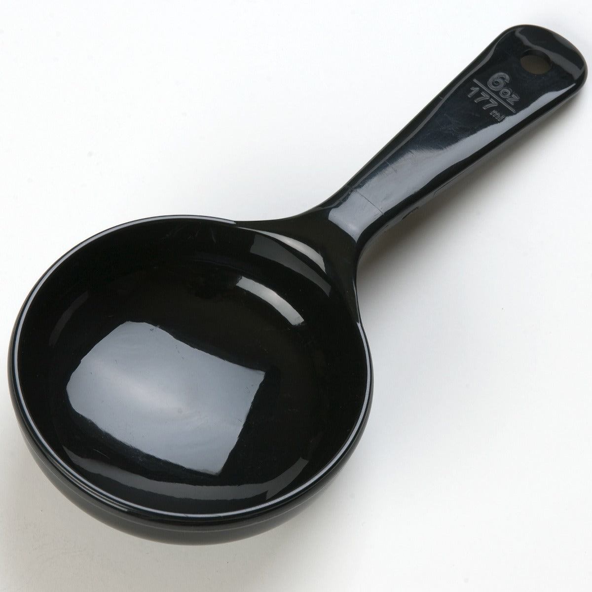 Carlisle 493003 Soild Portion Spoon 6 oz. Plastic Black Handle , 12ea/cs