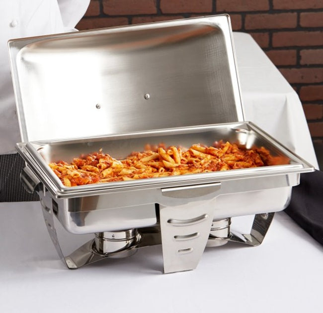 Vollrath 49520 Maximillian Steel Full Size Chafer with (2) Chafing Fuel Holders 9 qt.
