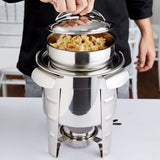 Vollrath 49523 Maximillian Steel Round Soup / Marmite Chafer with (1) Chafing Fuel Holder 4.2 qt.