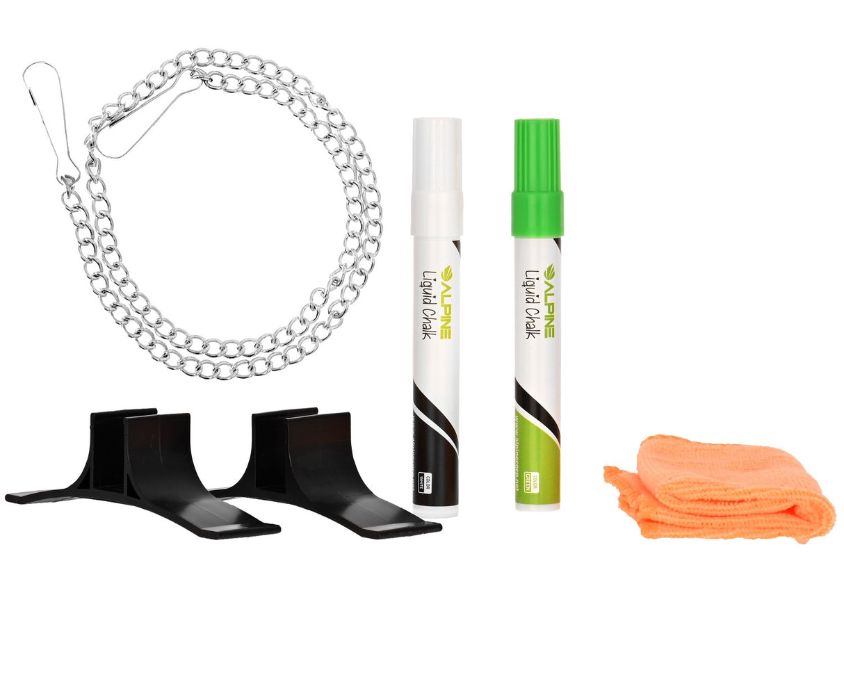 Alpine Industries 496-01 Standing or Hanging Flashing LED Write-On Message Board with (2) Colored Markers and Erasing Towel 9" x 11-4/5"