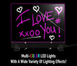 Alpine Industries 496-01 Standing or Hanging Flashing LED Write-On Message Board with (2) Colored Markers and Erasing Towel 9" x 11-4/5"