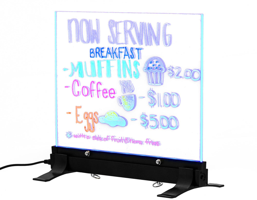 Alpine Industries 496-01 Standing or Hanging Flashing LED Write-On Message Board with (2) Colored Markers and Erasing Towel 9" x 11-4/5"
