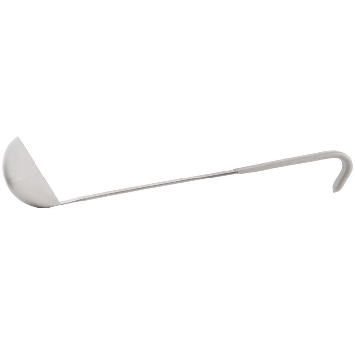 Vollrath 4980445 Jacob's Pride One-Piece Heavy-Duty Stainless Steel Ladle with 12-5/8" Gray Kool-Touch Grooved Hooked Handle 4 oz.