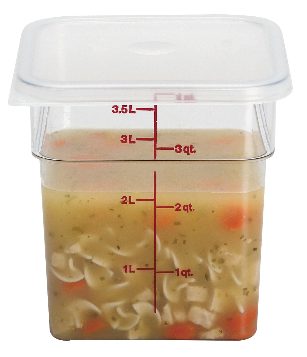 Cambro 4SFSCW135 CamSquares Food Container w/ Graduations 4 qt - Clear