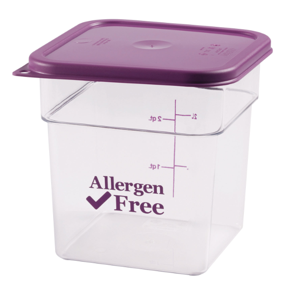 Cambro 4SFSCW441 4 qt CamSquare® Food Container - Allergen-Free, Polycarbonate, Clear - 6ea/Case