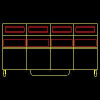Vulcan 4VK65DF Four Bank Natural Gas Floor Fryer with Solid State Digital Controls, PowerFry5, and KleenScreen Filtration - Holds 260 to 280 lbs. - 320,000 BTU