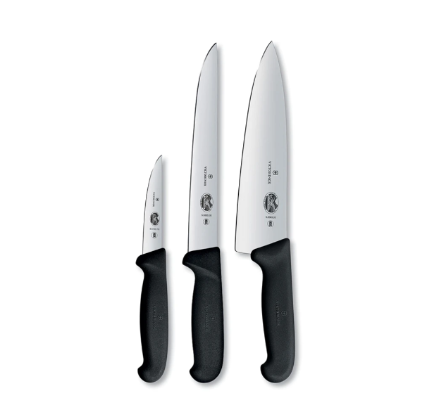 Victorinox - Swiss Army 5.1053.3-X3 3 Piece Chef's Knife Set w/ Black Handles