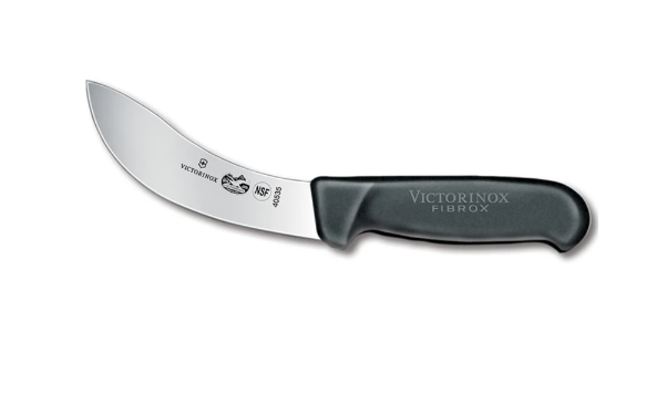 Victorinox - Swiss Army 5.7803.12 Curved Skinning Knife w/ 5" Blade, Black Fibrox® Pro Handle