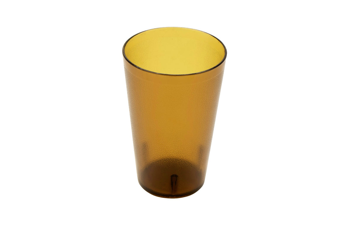 GET 5032-1-A Short SAN Plastic Stackable Pebbled Textured Tumbler 32 oz. - Amber - 24/Case