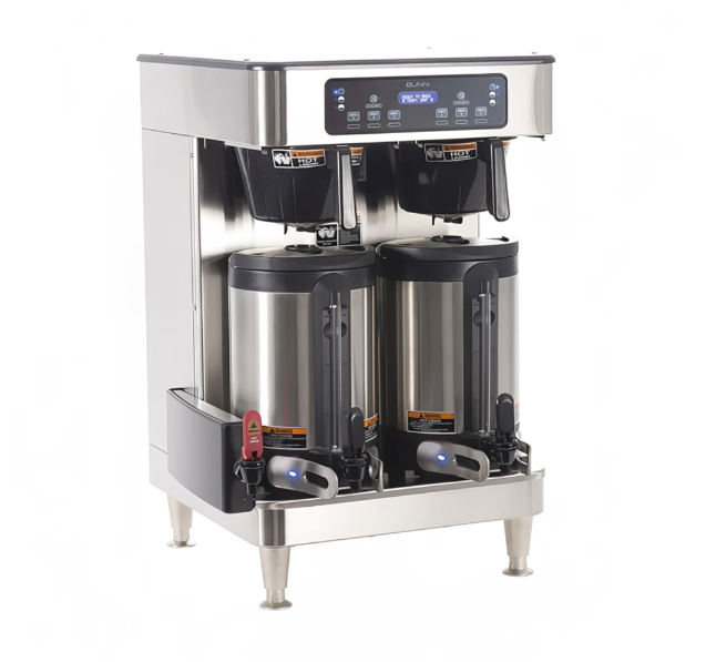 Bunn ICB Twin Twin Automatic Coffee Brewer for Soft Heat® Thermal Servers - Black/Stainless, 120-208v/1ph (51200.0102)
