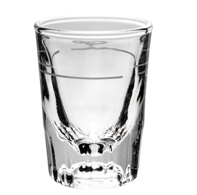 Libbey 5126/A0007 2 oz Fluted Whiskey Shot Glass with 1 oz Cap Line