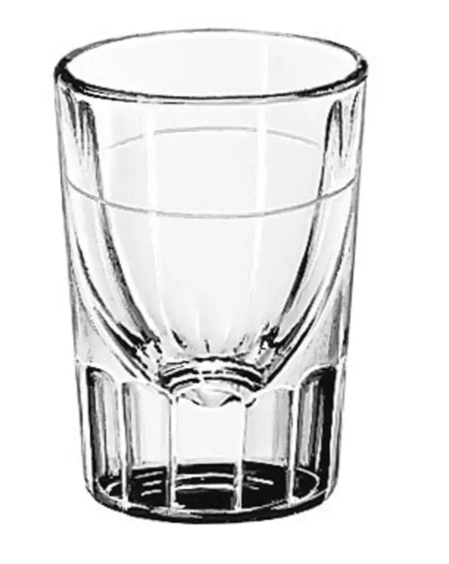 Libbey 5127/S0710 1 1/2 oz Fluted Whiskey Shot Glass with 3/4 oz Cap Line
