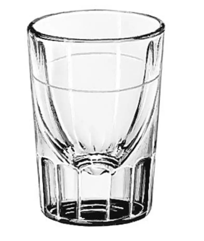 Libbey 5135/S0617 1 1/4 oz Fluted Whiskey Shot Glass with 1/2 oz Cap Line