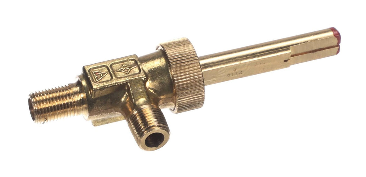 AllPoints 521103 Gas Burner Valve with 1/8" NPT Gas In, 3/8"-27 Gas Out, 1-1/2" Stem, 1/4" D-stem (SOU01178202)