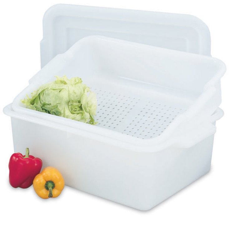 Vollrath 52616 Perforated Sanitary Drain Box 20" x 15" x 5" - Natural