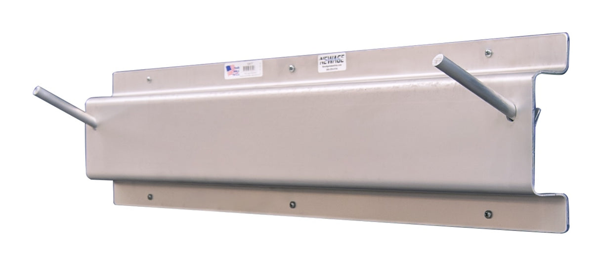 New Age 52677 Aluminum Wall Mount Mat Rack with Mounting Hooks for Perforated Mats 42"W x 7"D x 10"H