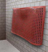 New Age 52677 Aluminum Wall Mount Mat Rack with Mounting Hooks for Perforated Mats 42"W x 7"D x 10"H